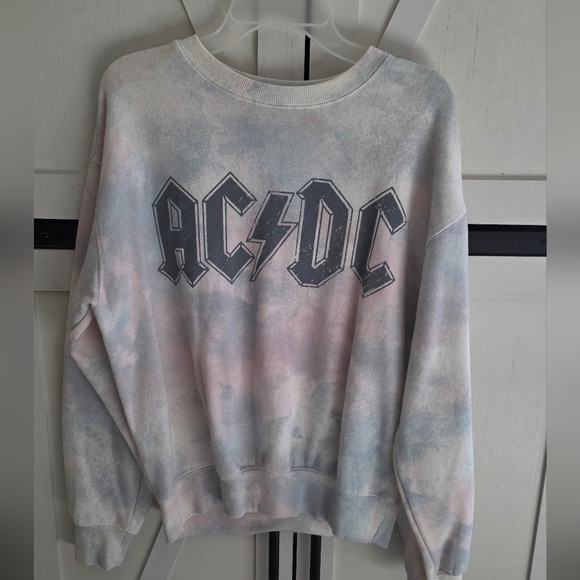 AC/DC Sweaters - AC/DC Logo T-Shirt in Gray and White